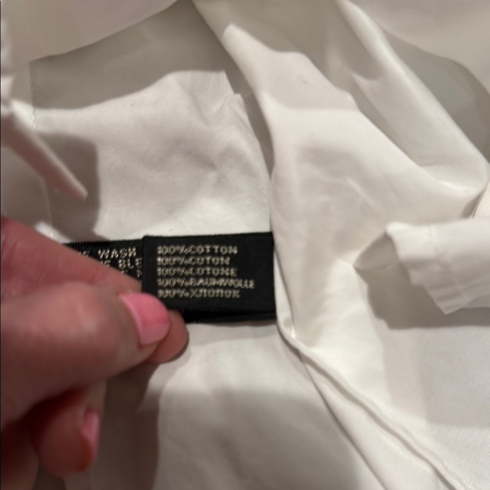 Ralph Lauren Black Label Ruffle Cap Sleeve White Blouse Women’s Small - Picture 5 of 9